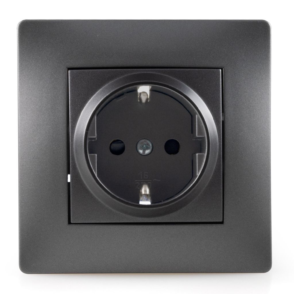 IP20 VOLANTE GRAPHIT Schuko Steckdose 2637-08