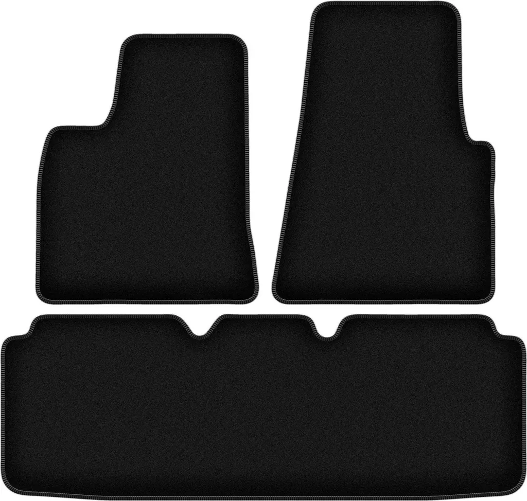 Tappetini Neri Tesla Model S 12-16 - Velluto Soft con Fissaggi - 3 pz