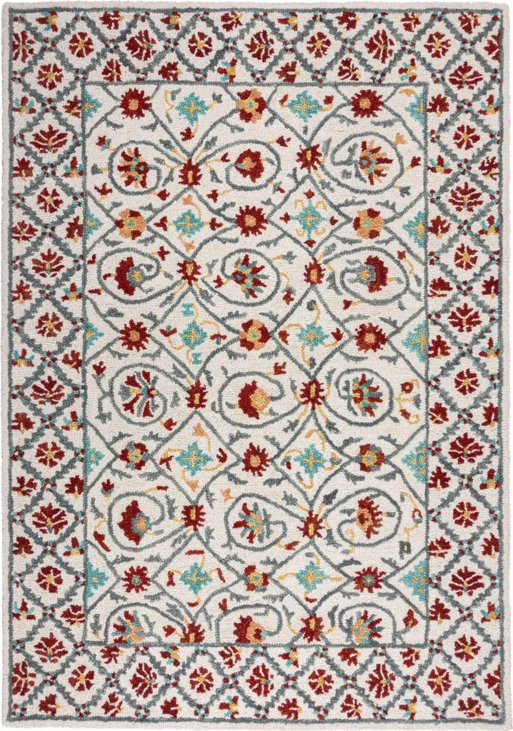 Tapis Wool Loop Iris en laine naturelle Rouge et Bleu, 120 x 170 cm
