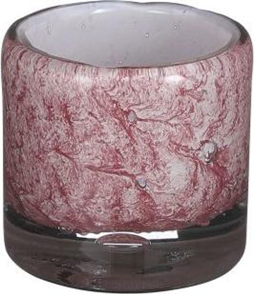 Mica Glas Vase Estelle zylinder hellrosa, 8 x 8,5 cm