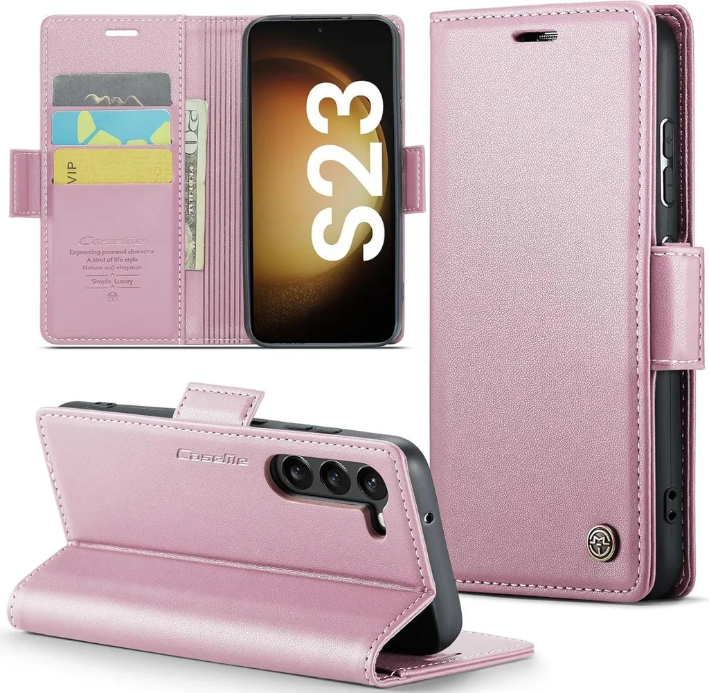 Offerta Custodia Samsung S23 5G Oro Rosa Pelle RFID Luxury