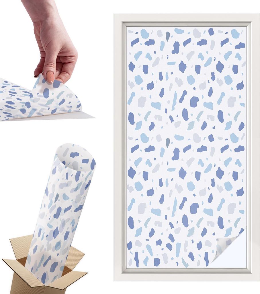 Buntglasfolie für Fenster – 100x50 cm – Stained-Glass-Fensterfolie, dekorativ & blickdicht – Selbstklebende Glasdekorfolie im Buntglas-Desig...