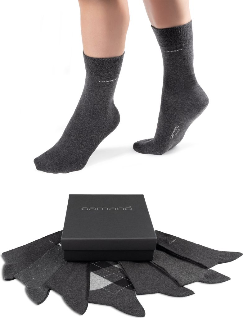 camano GmbH Co KG 9202 Calze, Nero(Schwarz (Black 05), 47/49 (Pacco da 8) Uomo : camano GmbH Co KG