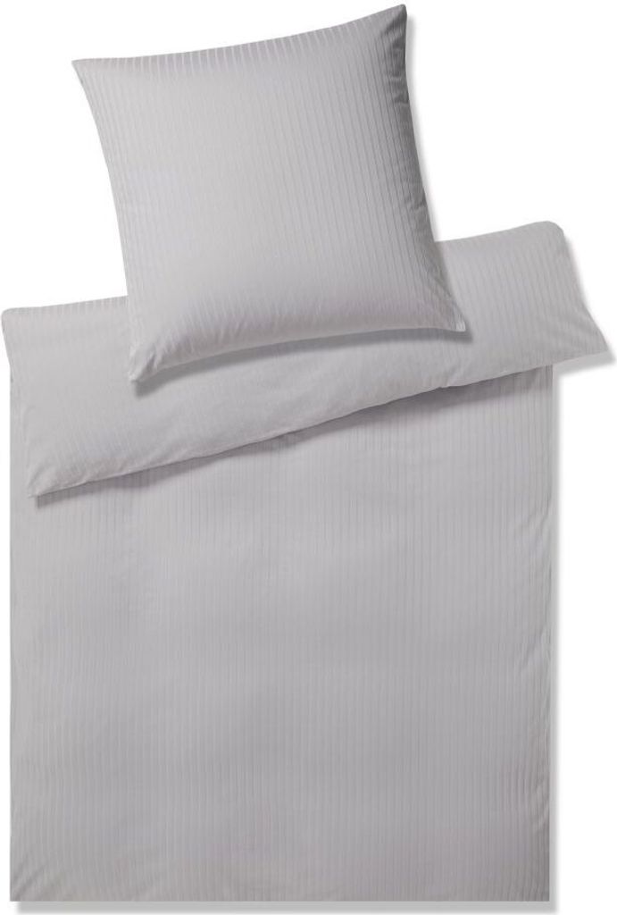 Elegante Bettwäsche Kissenbezug 3507 Solid Stripe I Größe 80x80 cm I Farbe 9 Greige I Reine Baumwolle