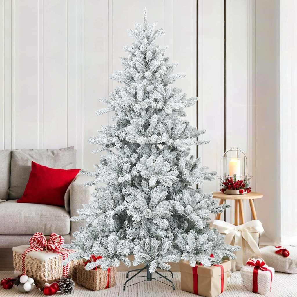 Maison Exclusive - Künstlicher Scharnier-Weihnachtsbaum schneebedeckt Weiß 180 cm