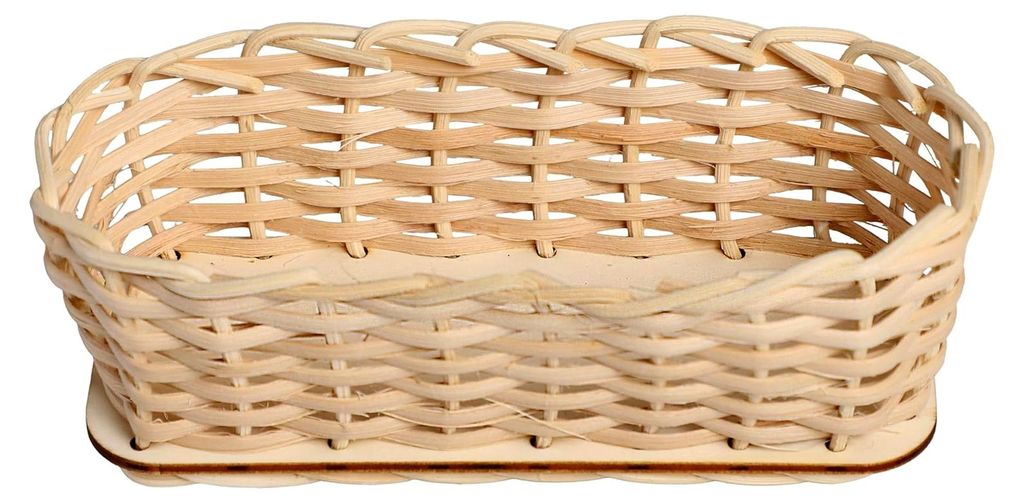 Bastelset für einen Taschentuchkorb aus Peddigrohr und Holz, 17,5 x 7,5 x 7,5 cm, für kreative DIY-Projekte