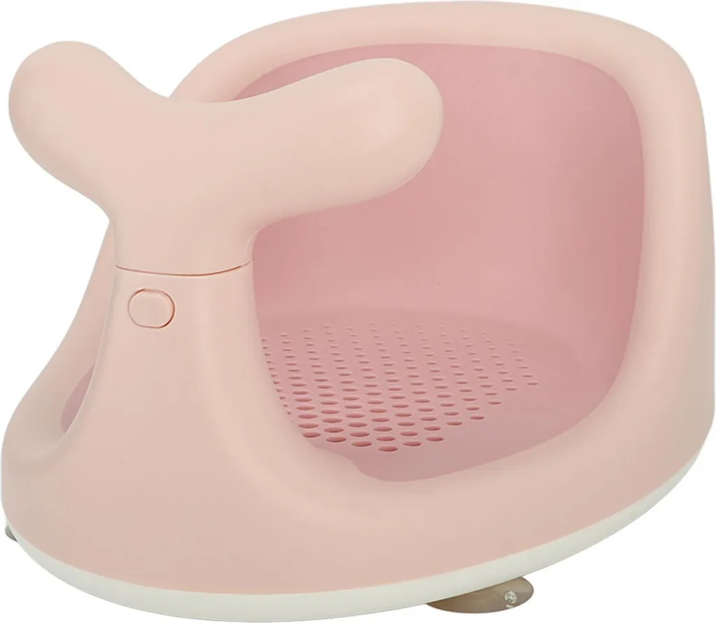 Siège de bain antidérapant à ventouses pour bébé - Confort Rose Pastel