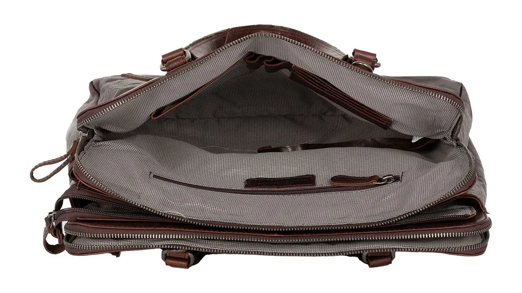 Protégez votre Laptop avec ce Sac d'Épaule en Cuir Marron Anti-Choc - 5