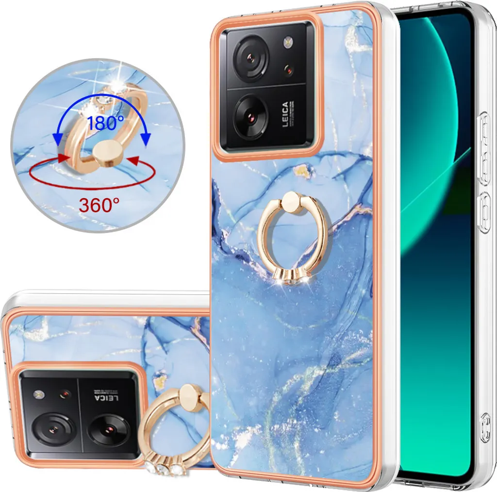 Custodia Anti-Urto Xiaomi 13T / 13T Pro Azzurra - Silicone e Anello