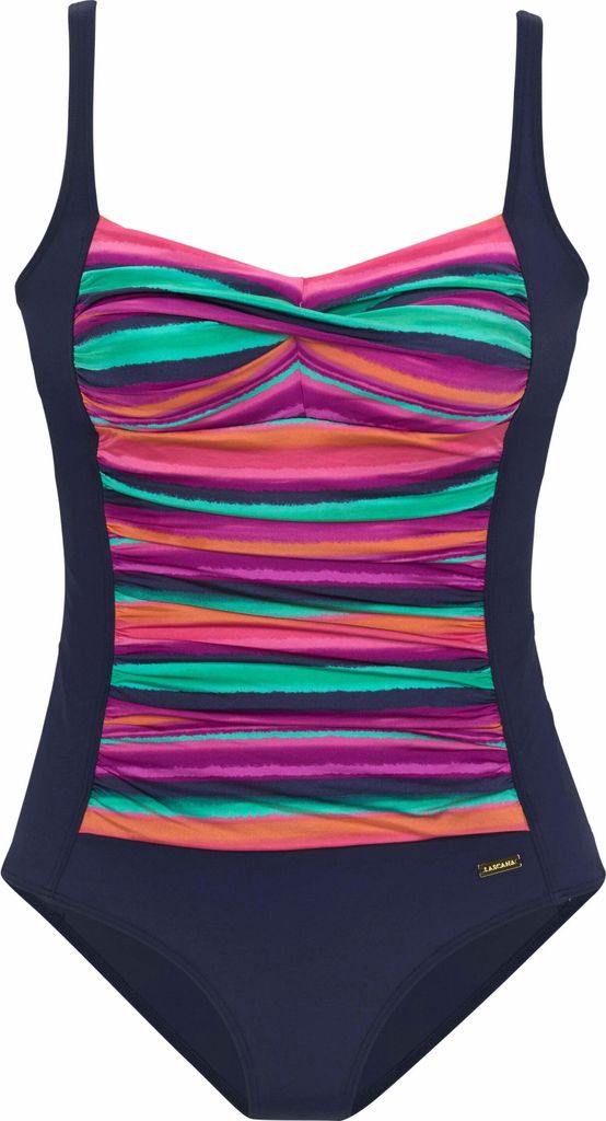 LASCANA Badeanzug bunt-gestreift Größe 44 Cup E