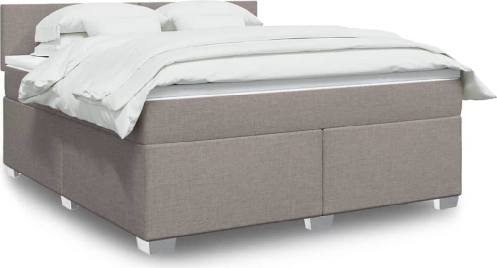Maison Exclusive - Boxspringbett mit Matratze Taupe 180x200 cm Stoff