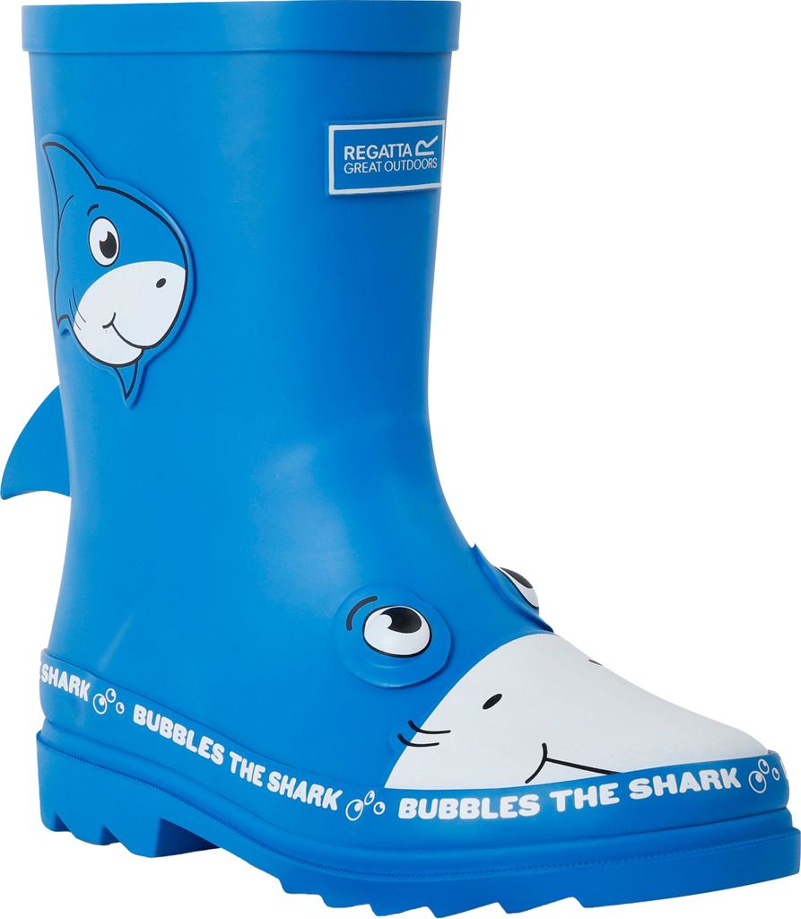 Regatta - Kinder Gummistiefel "Mudplay II", Bubbles Der Hai RG10997 (34,5 EU) (Blau)