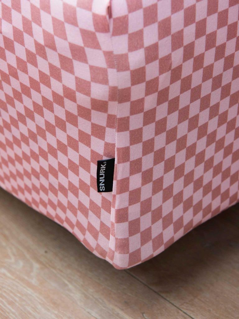 Snurk Check Double Pink Spannbetttuch 90/100 x 200/220 cm