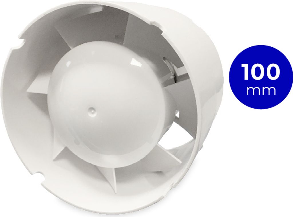 Blauberg - Weißer Rohrventilator - 100 mm - 102 m3/h Produktbild 