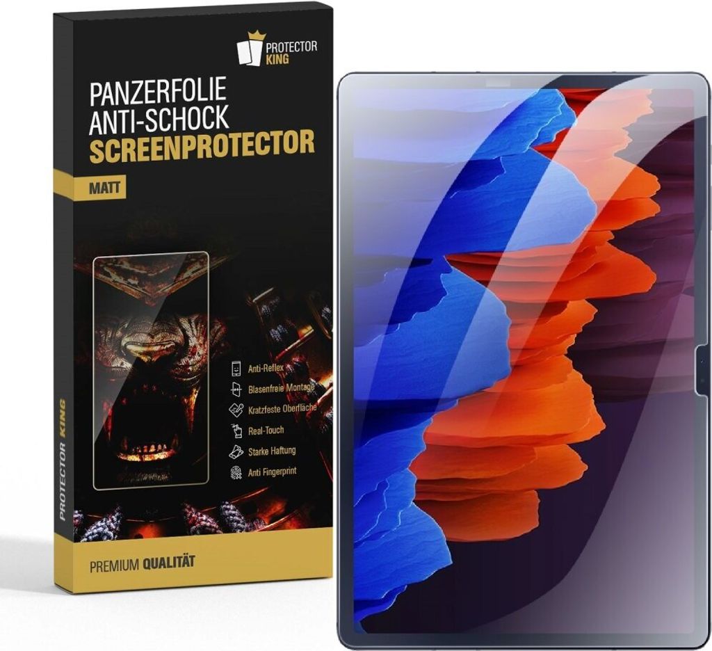 3x Panzerfolie für Samsung Galaxy Tab S8 Plus ANTI-SHOCK Displayschutz Schutzfolie MATT/ENTSPIEGELT/ ANTI-REFLEX/ ANTI-KRATZ/ ANTI-STOß/ ANTI-BRU...