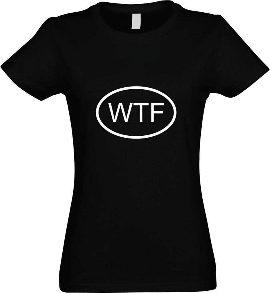 Kiwistar - T-Shirt tailliert - Damen - schwarz - WTF - mit Motiv Bedruckt - Funshirt Design - Sport - Freizeit - Damen - M
