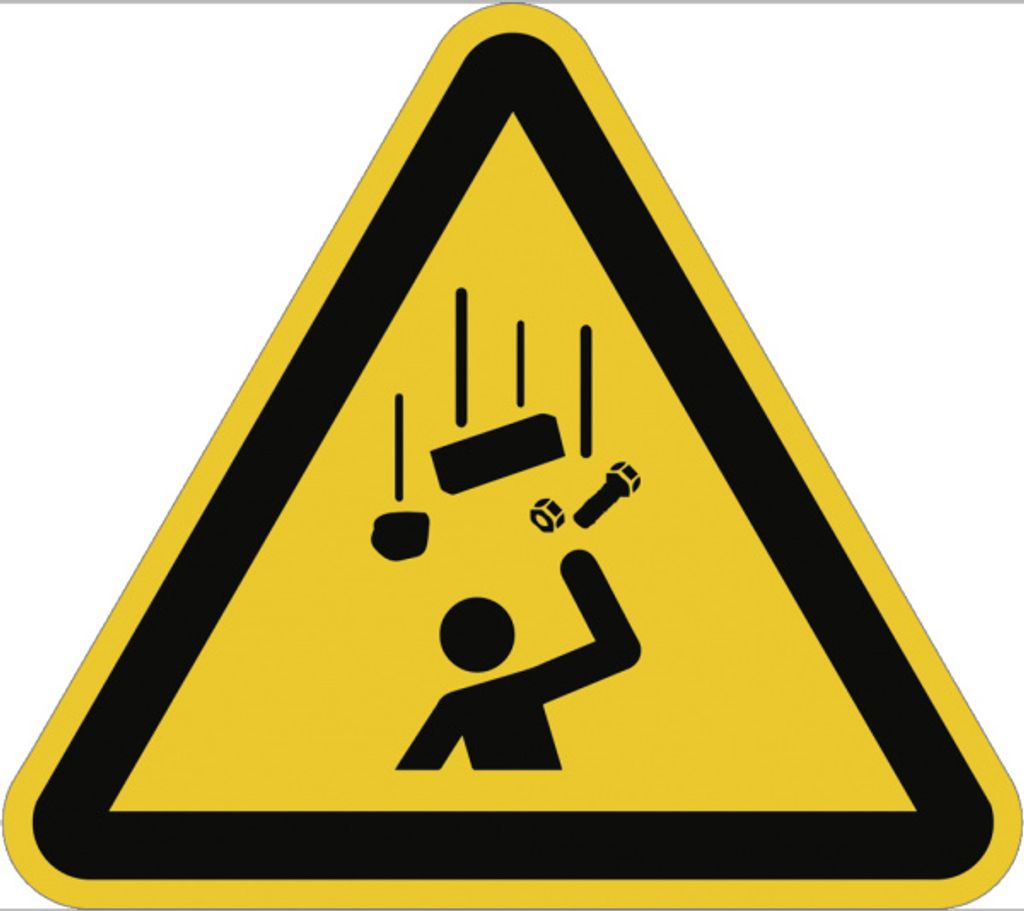 Dreifke Schild Warnung vor herabfallenden Gegenständen ISO 7010, Kunststoff,...