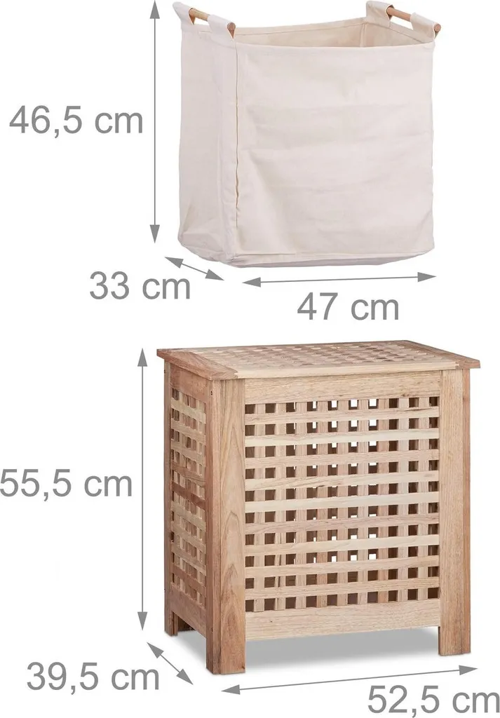 Panier à linge en noyer anti-odeurs - Solution de rangement ventilée - 4