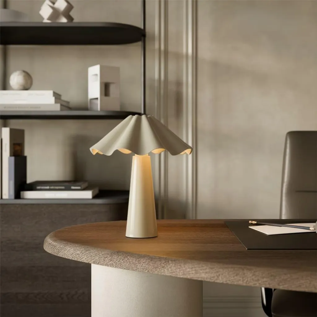 Lampe de table LUSENZ Falisse E14 25W Blanc cassé en métal IP20 - 5