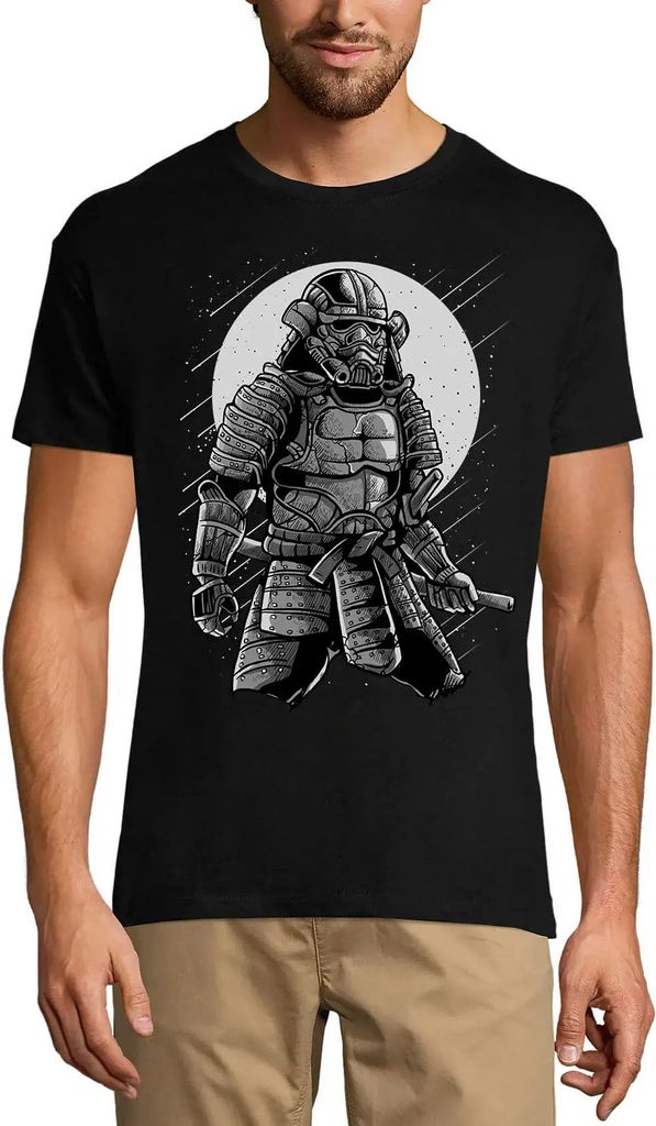 Herren Grafik T-Shirt Schwarze Galaxie Samurai im Weltraum – Black Galaxy Samurai In Space – Öko-Verantwortlich Vintage Jahrgang Kurzarm Lusti...