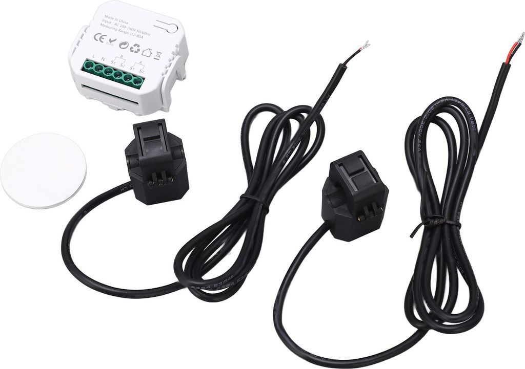 WiFi Smart Energy Monitor Einphasiger Zangenstromzähler 100?240V AC für Haushaltsgeräte Schwarz PJ?1103A