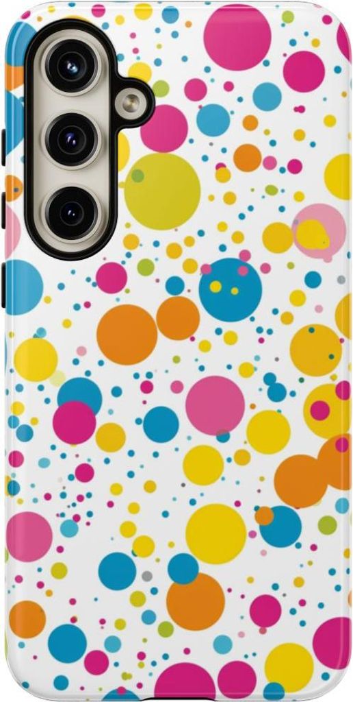 Bunte Punkte auf Weiß – Hülle Kompatibel mit Samsung Galaxy S24 Plus