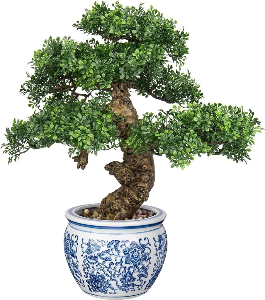 Albero Bonsai Artificiale 43cm Vaso Ceramica | Arredo Interni Moderno