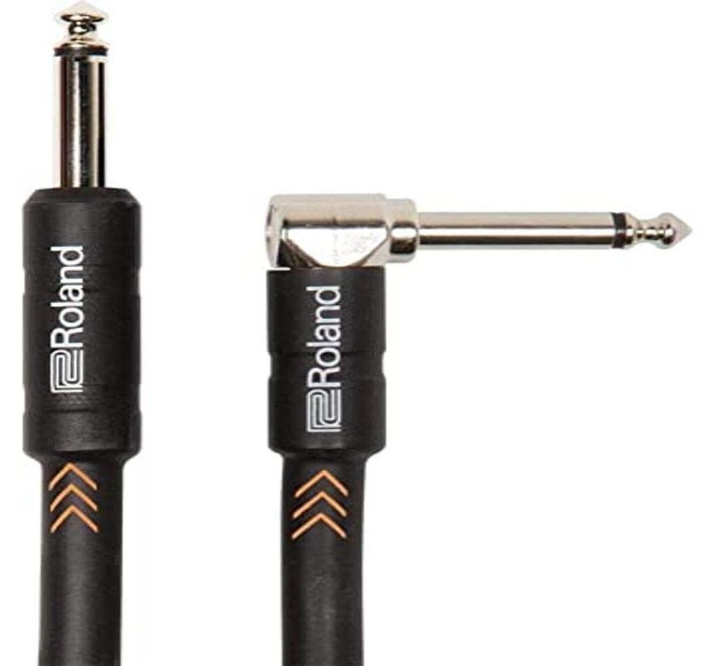 Roland Black-Serie Instrumentenkabel 6m, gewinkelt/gerade, schwarz