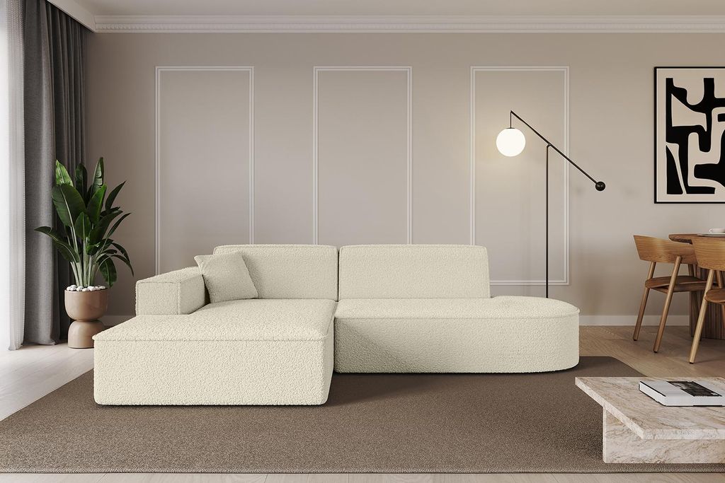 ALTDECOR Ecksofa in L-Form IREA-L1-v4 232x165x77 cm Beige Corner Sofa Eckcouch Couch Wohnlandschaft Cauchsofa