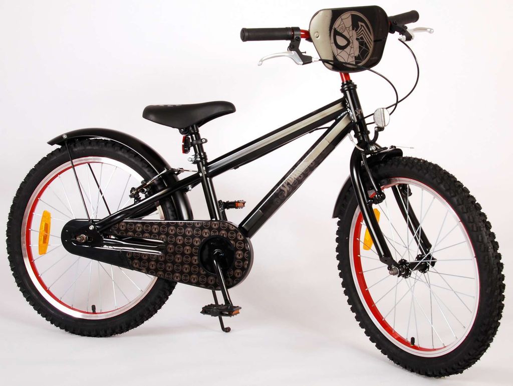 TPFSports Spider-Man Kinderfahrrad - Jungen - 20 Zoll - 2 Handbremsen - Mattschwarz