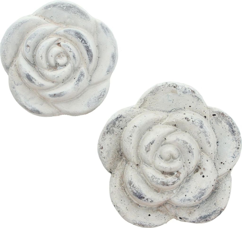 Zementblüte "Rose", im 2er Set, Antike Optik, vielseitig Produktbild 