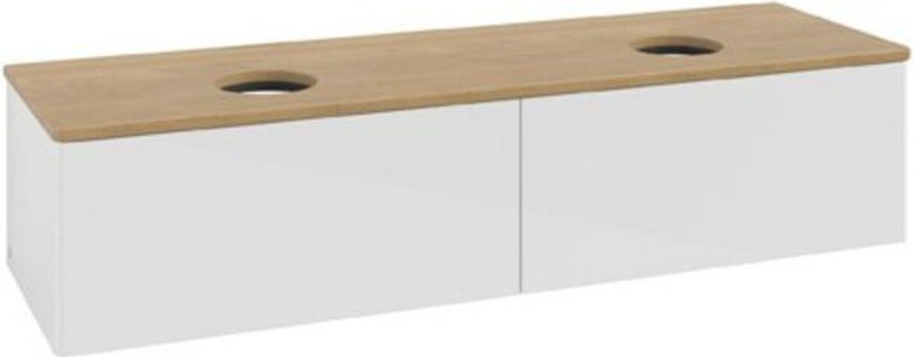 V&B Waschtischunterschrank ohne Frontstruktur Antao 160x36x50cm, WBP hon. Oa, glo wh. Lac