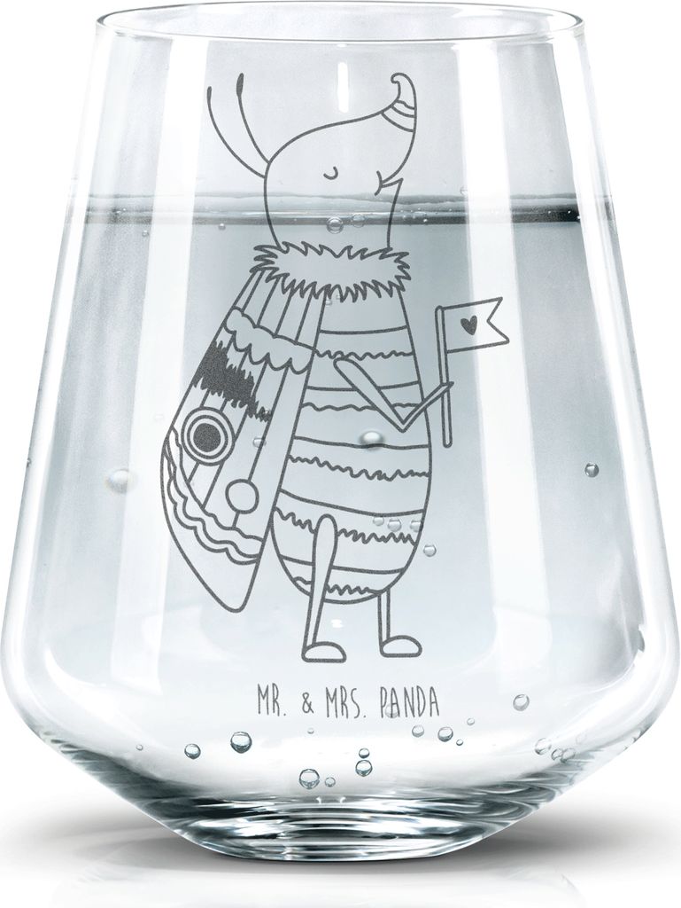 Mr. & Mrs. Panda Trinkgefäß Nachtfalter Fähnchen - Transparent - Geschenk, Küche Deko, Käfer, Wasserglas, Tumbler Glas, Spruch Lustig, Was Kos...