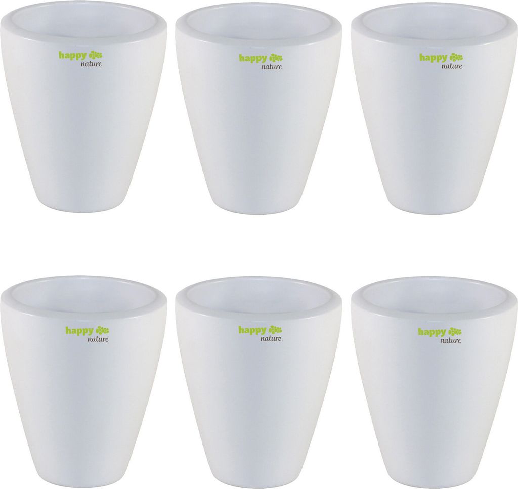 Set6 6 Keramik Blumentopf Rhodos für Orchideen weiss H 17 Produktbild 