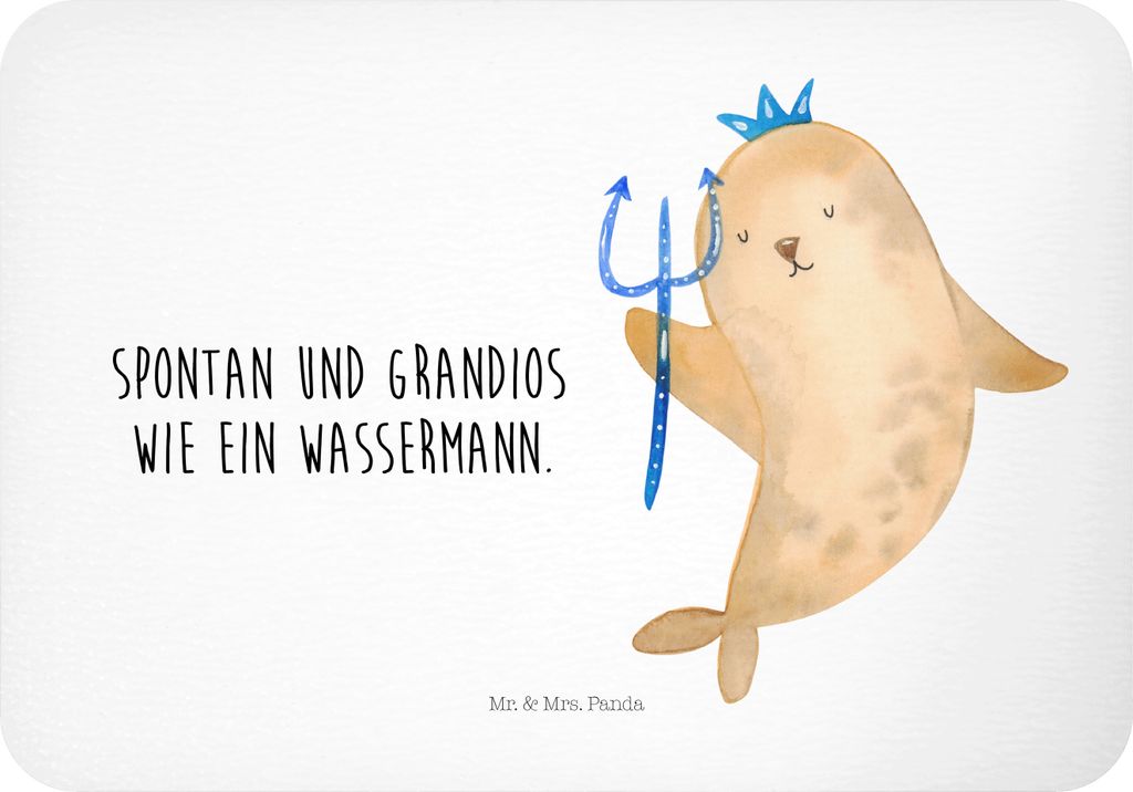 Mr. & Mrs. Panda magnet Sternzeichen Wassermann - Weiß - Geschenk, Geburtstag Januar, mdf, Meermann, Nix, whiteboardmagnet, küchenmagnet, Kühlsc...