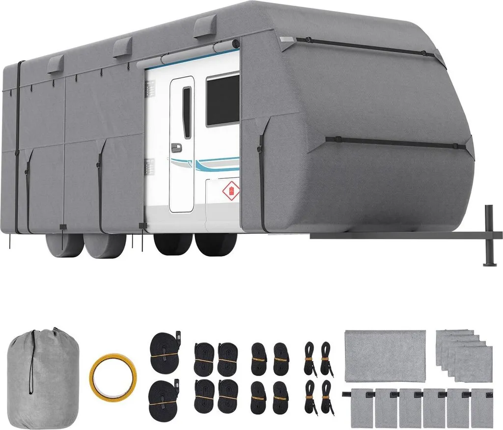 Protection caravane 18-20 pieds tissu non tissé respirant et anti-UV noir