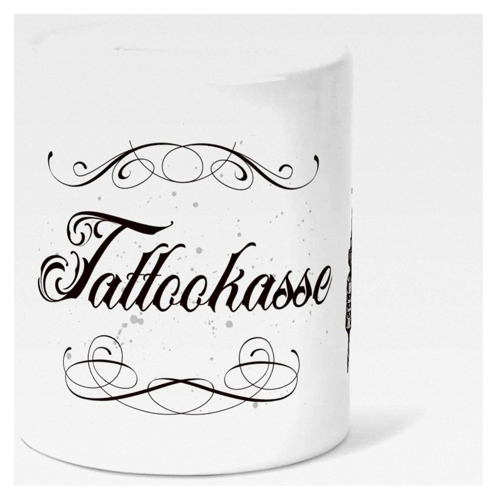 Spardose im Tattoo-Design - Kasse mit Tribal-Muster - Geschenkidee zum Sparen oder als Gutschein für das nächste Tattoo - Geschenk für Sie und Ihn