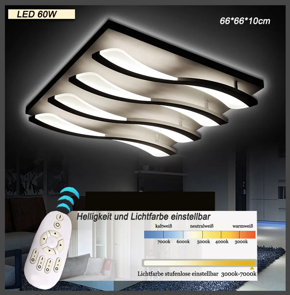 Plafoniera LED Dimmerabile 8028 55x55 | Luce CCT con Telecomando - 3