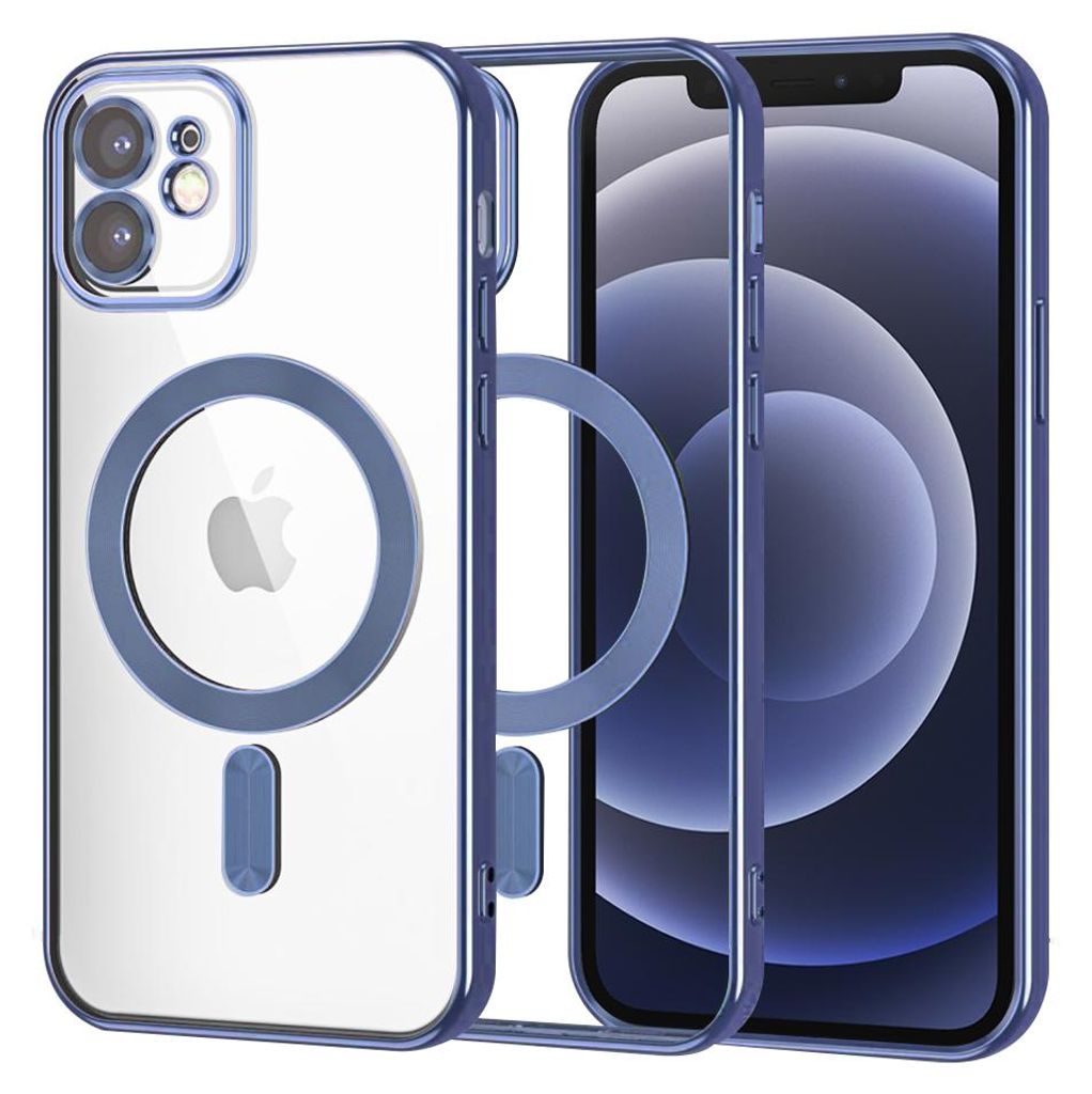 Techsuit Luxury Crystal Back Cover Hülle mit MagSafe für Apple iPhone 12 - Dunkelblau