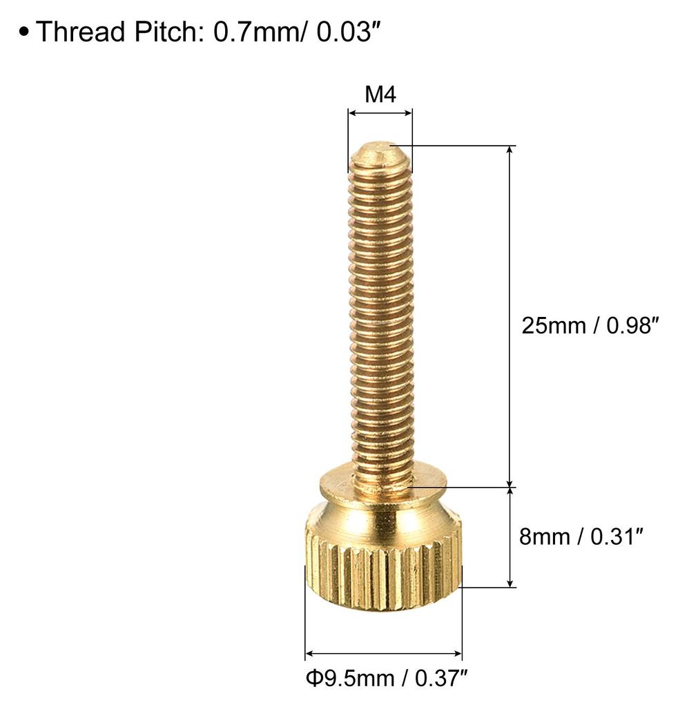 2 Stš¹ck R?ndelschrauben M4x25mm Messing Schulter Bolzen Stufengriffkn?pfe Befestigung fš¹r PC Elektronisch Mechanisch