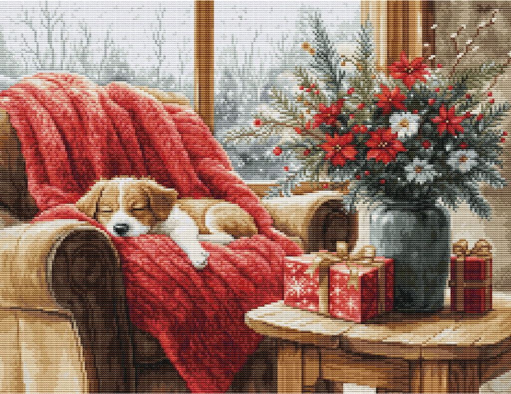 Luca-S Kreuzstich Stickpackung "Weihnachtsmoment", Zählmuster, 37x29cm
