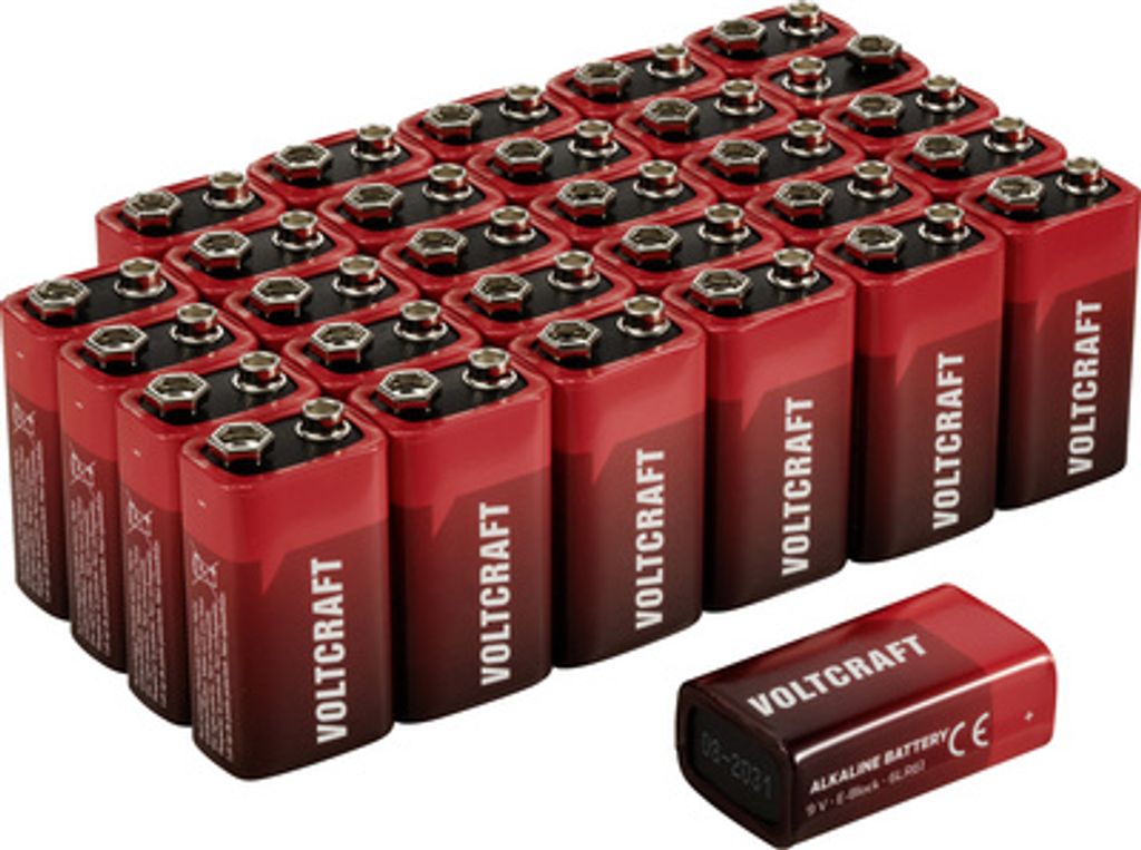 Voltcraft VC-16107990 9 V Block-Batterie Alkali-Mangan 550 mAh 9 30 St. (VC-16107990)