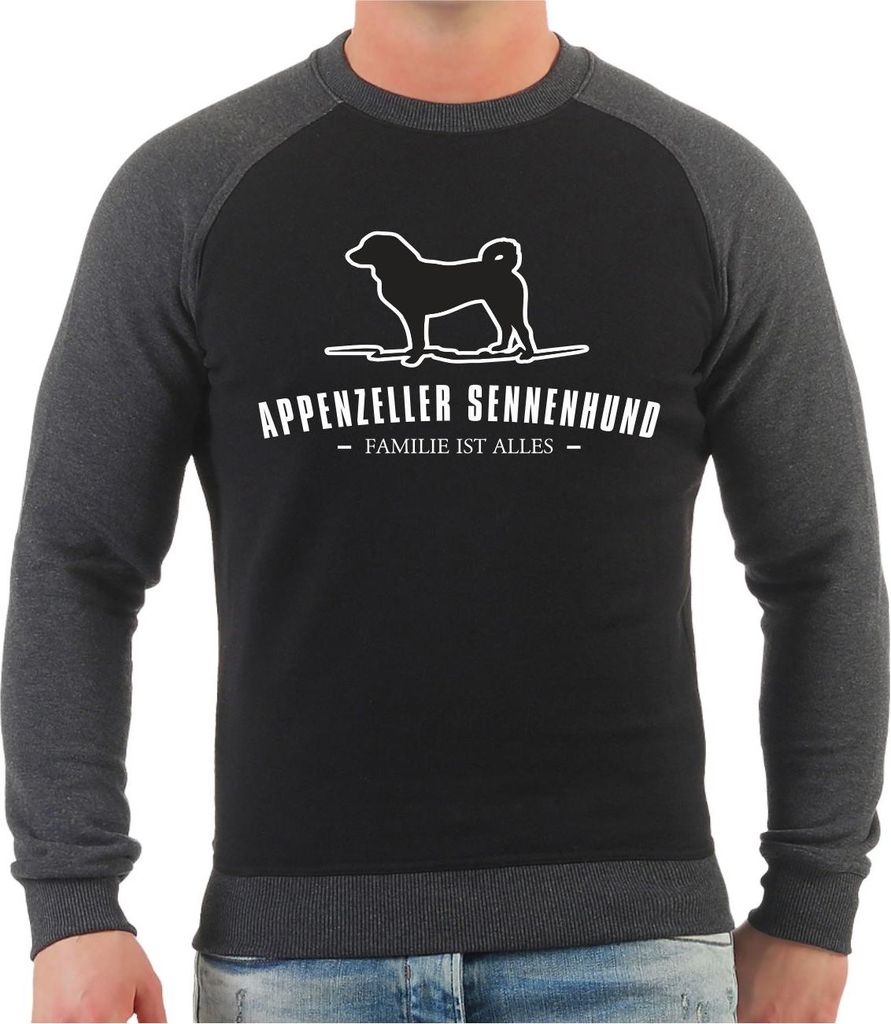 Herren Sweatshirt Appenzeller Sennenhund Silhouette