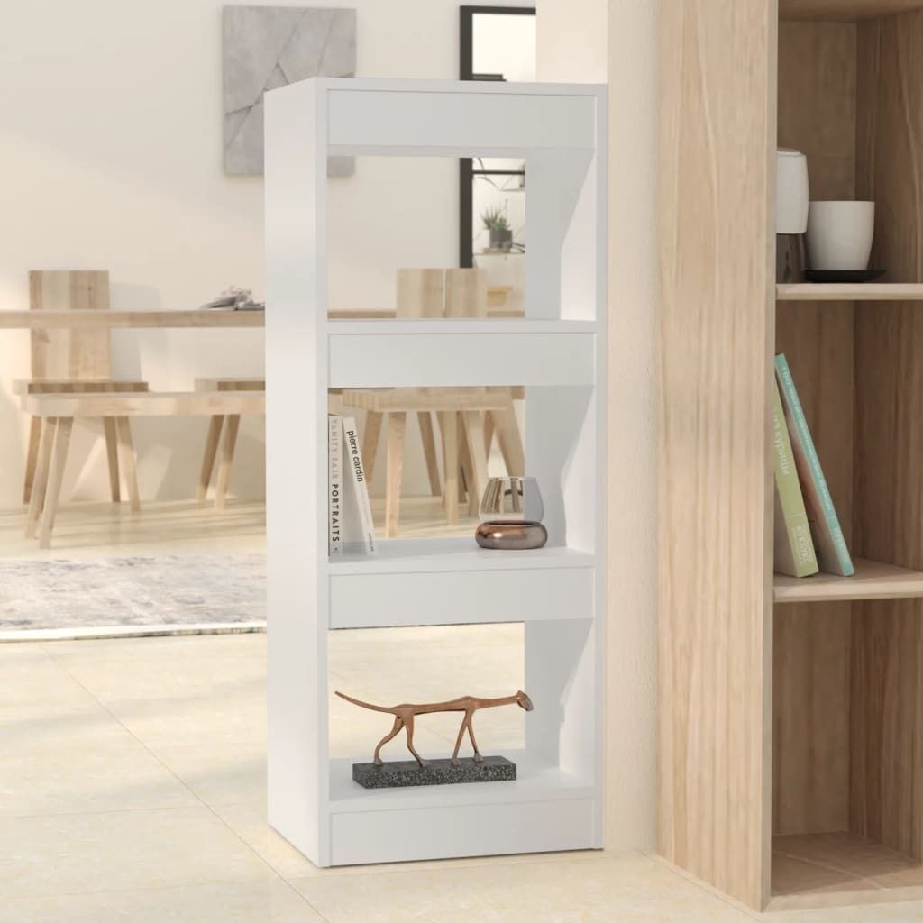 The Living Store Bücherregal/Raumteiler Weiß 40x30x103 cm Holzwerkstoff