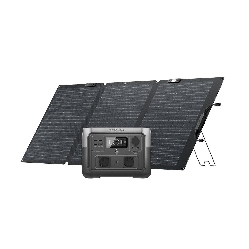 EF ECOFLOW Tragbare Powerstation RIVER 2 MAX mit 160W faltbare solar panel