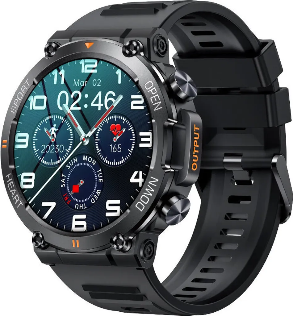 Rubicon Orologio intelligente da uomo Emryres Nero Taglia unica