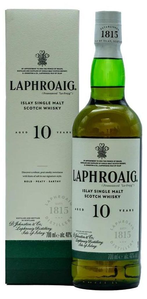 Laphroaig 10 anni Islay Single Malt Scotch Whisky in Immagine del prodotto 