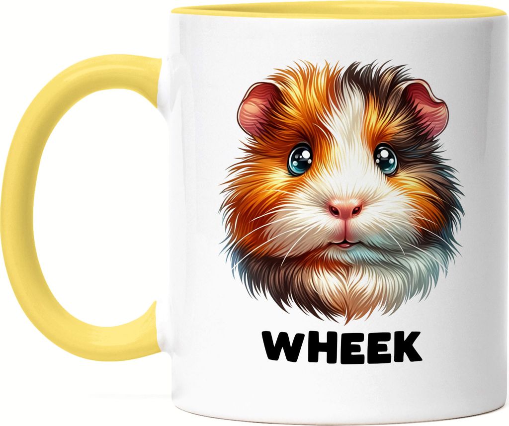 Wheek Meerschweinchen Tasse Gelb Guinea Pig Haustierliebe Meerschweinchen