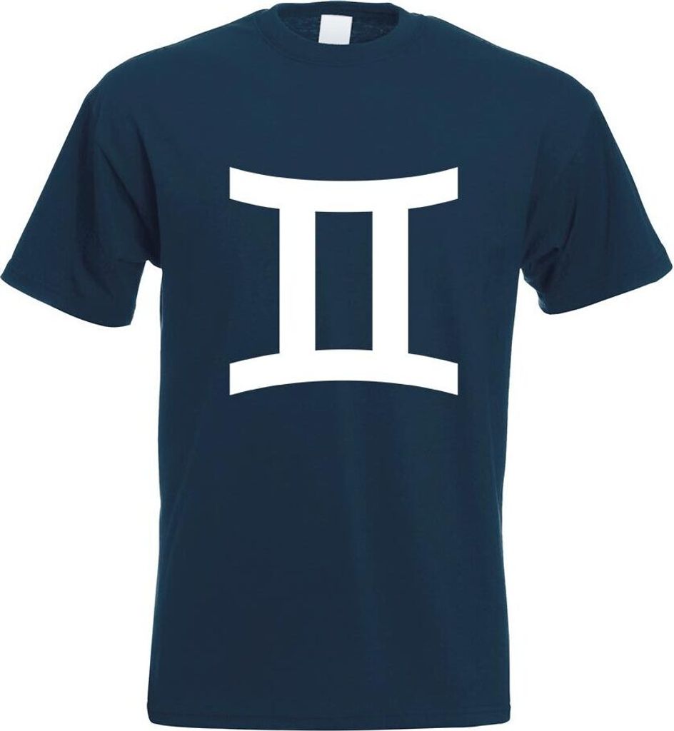 Kiwistar - T-Shirt - Navy - Zwilling Sernzeichen Motiv Bedruckt Funshirt Design Print - mit Motiv Bedruckt - Funshirt Design - Sport - Freizeit - H...