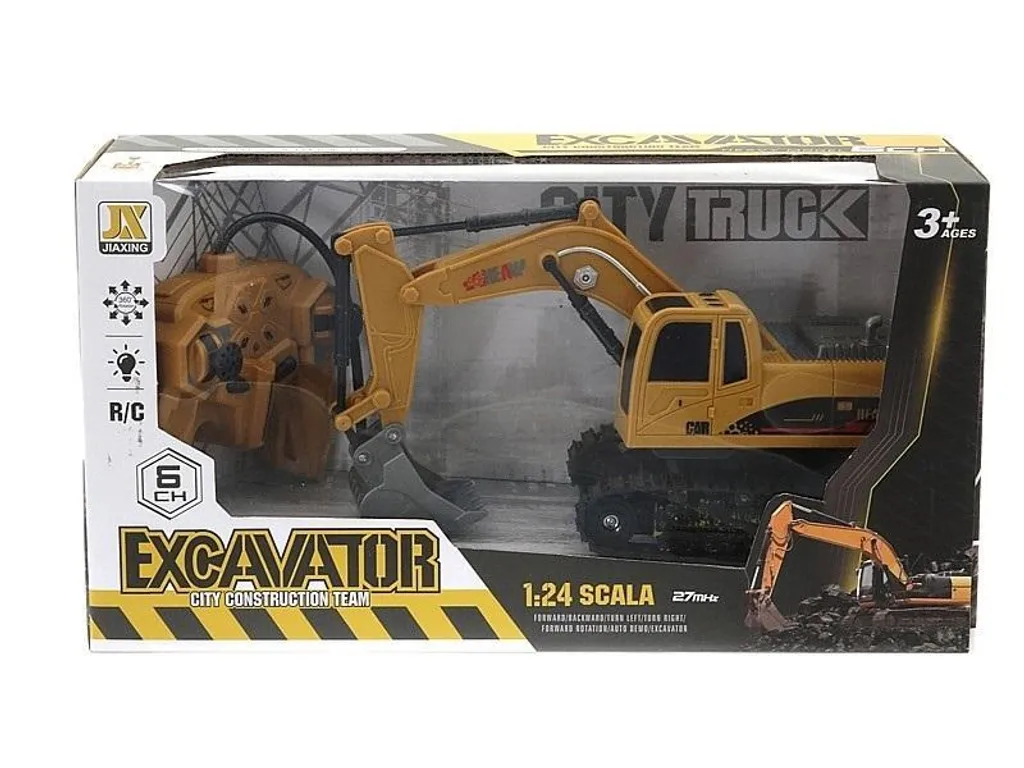 Excavateur R/C 1:24 Pelleteuse Télécommandée pour Chantier Enfant